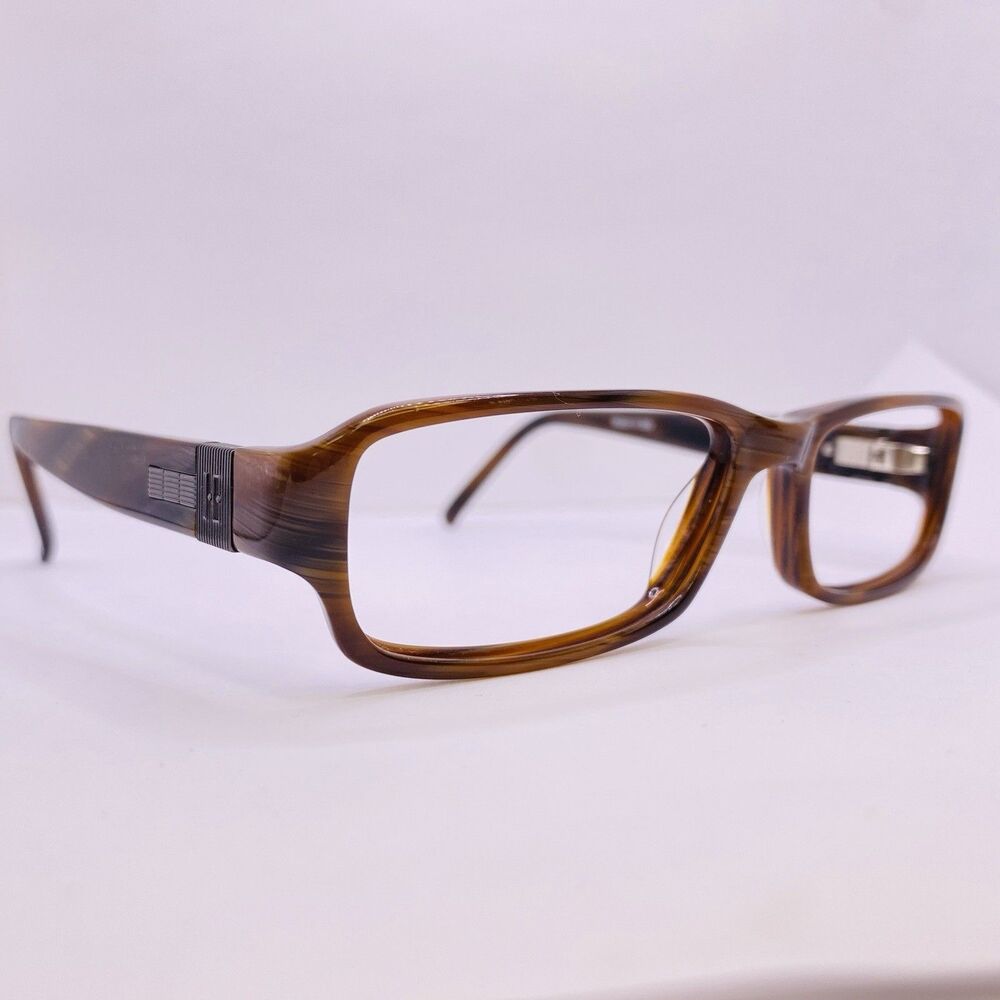Helium Paris Eyeglasses Frames 4173 Brown Marble 53-16-140 Italy Authentic